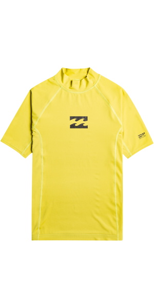 2026 Billabong Junior Waves All Day UV50 Short Sleeve Rash Vest EBBWR00101 - Acid Green